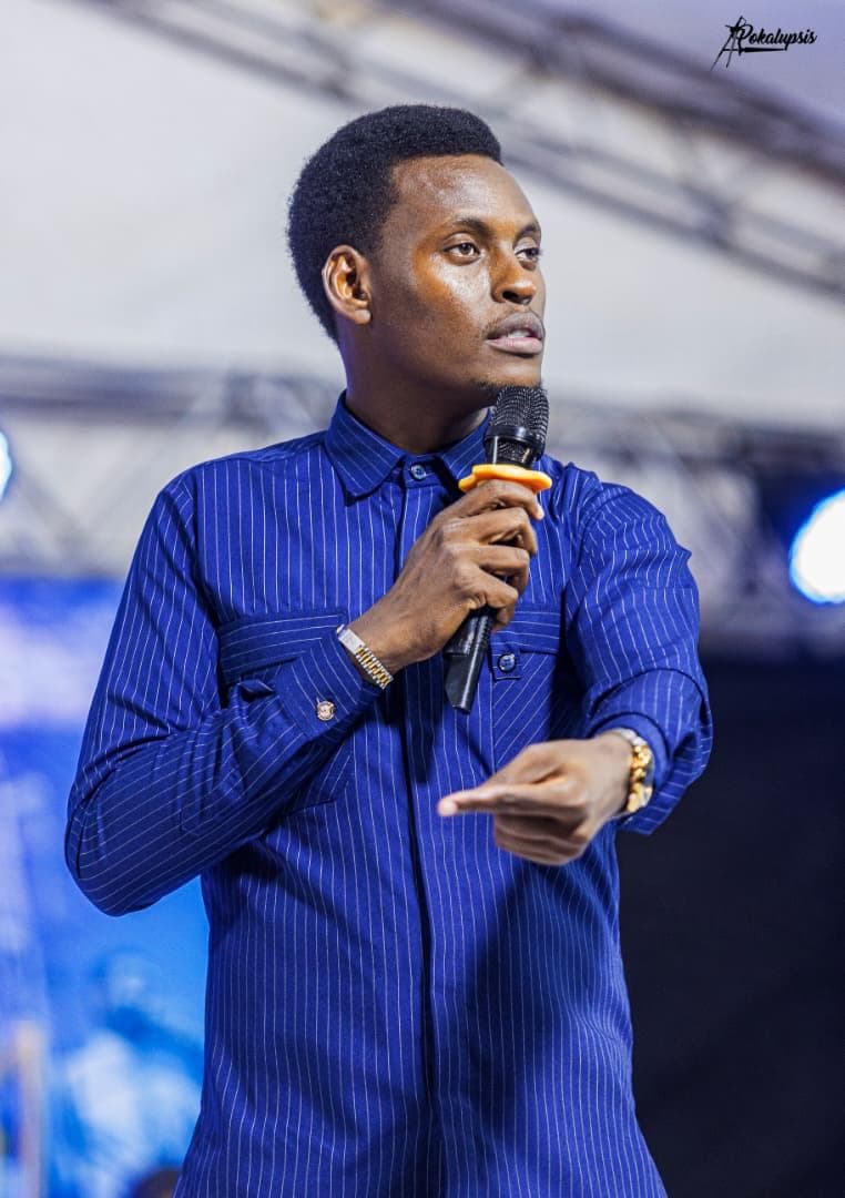 Apostle preaching in blue